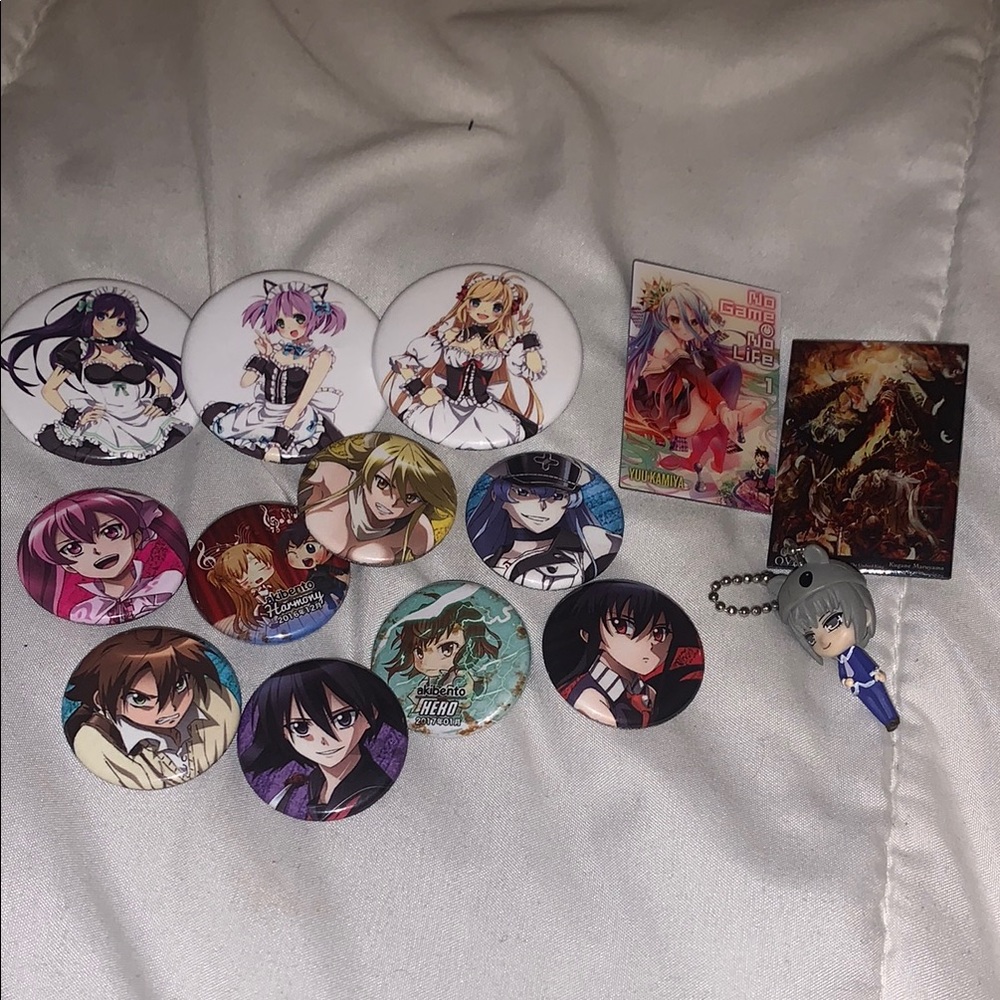 ☆ Anime Character Button and Keychain Set